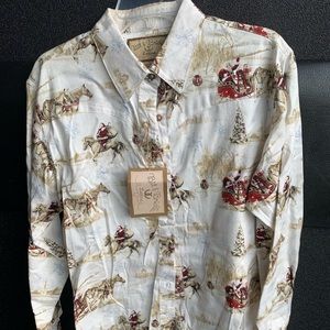 Santa riding horse shirt